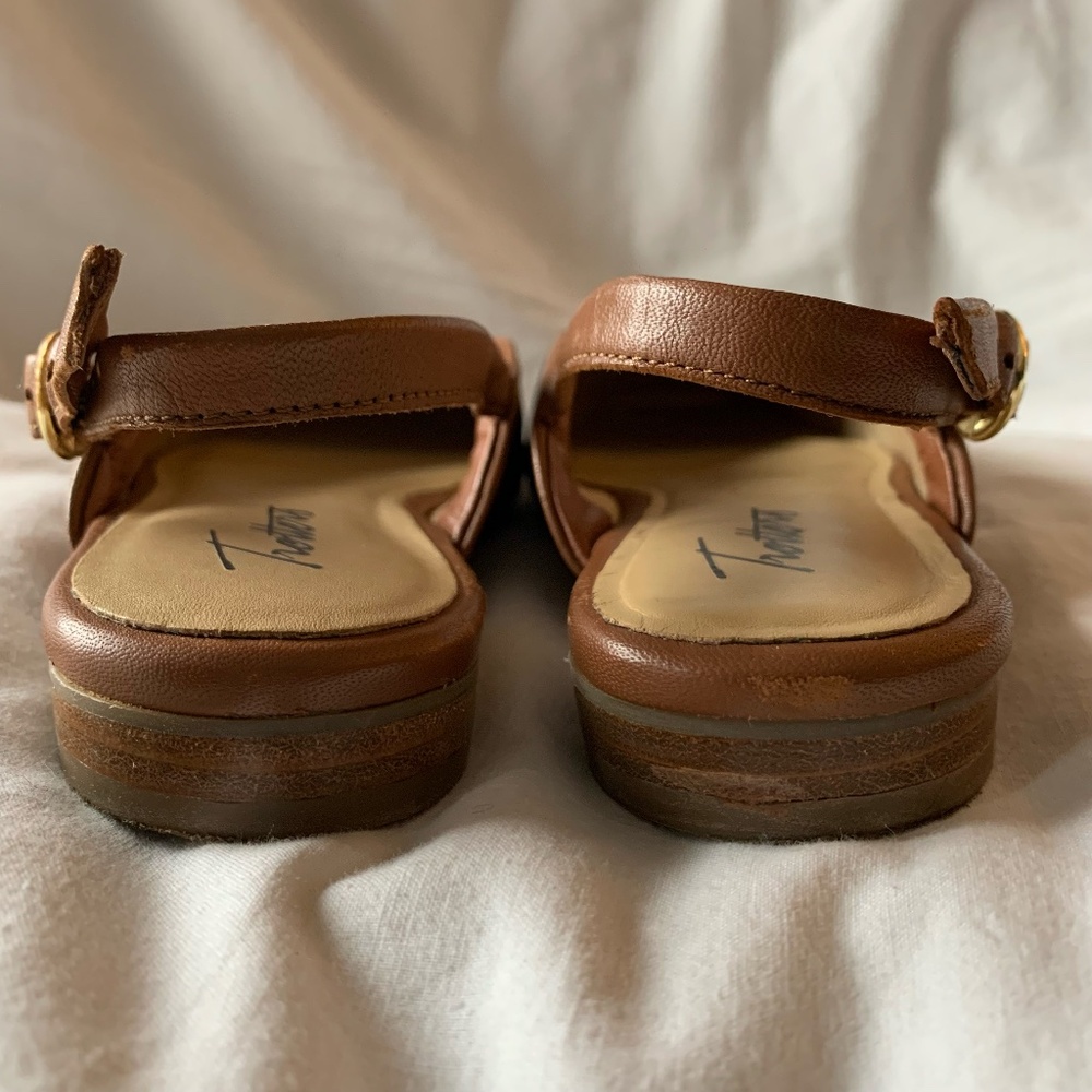 Trotters 'Holly Slingback Flats' in tan genuine leather - Picture 4 of 10